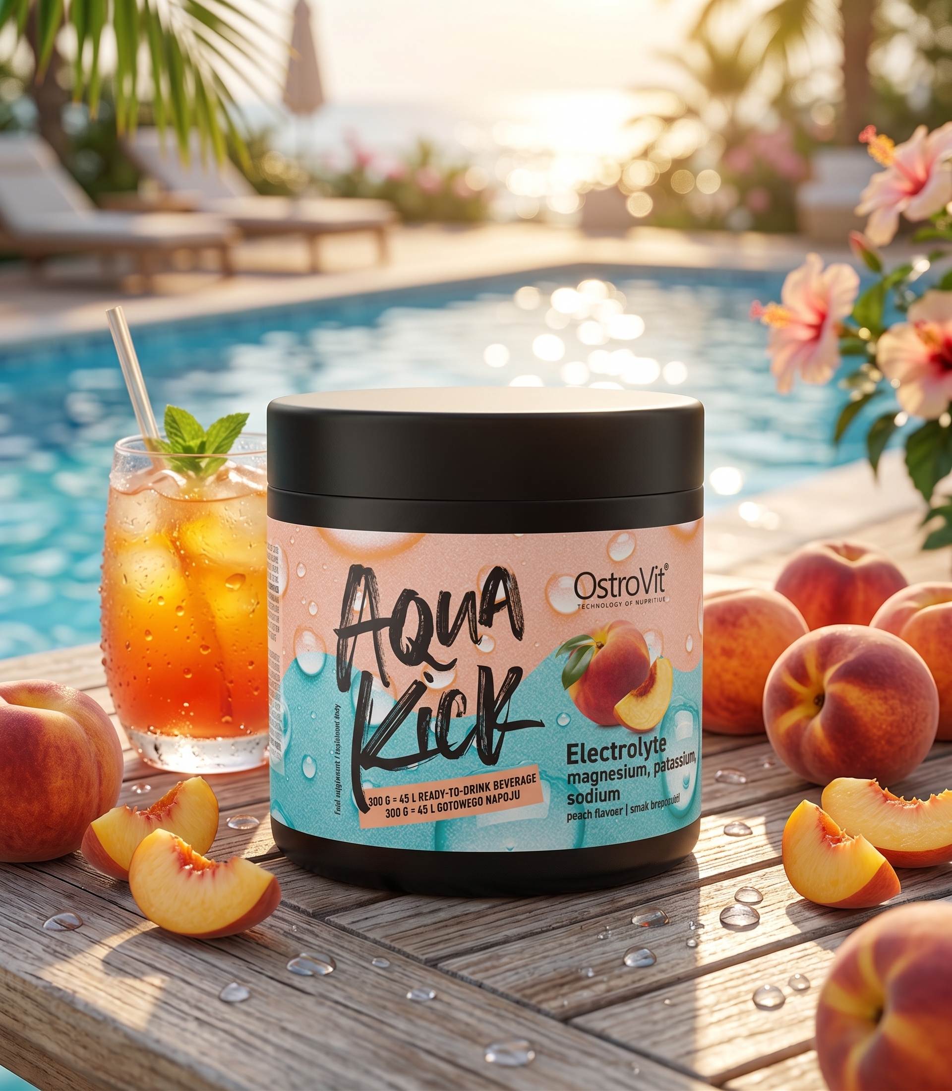 OstroVit Aqua Kick Elektroliti -ukus breskve