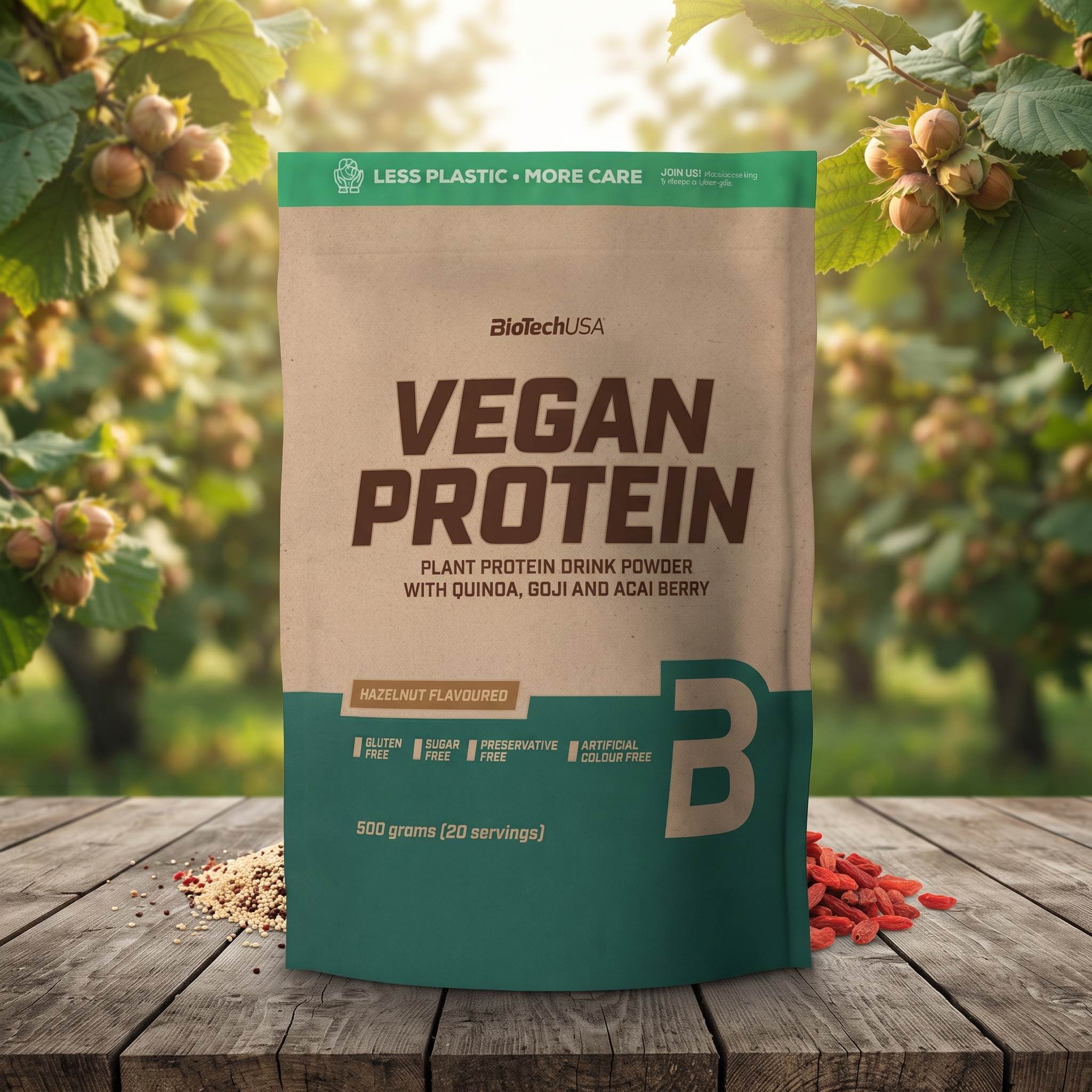 BioTechUSA Vegan Protein 500g Lešnik