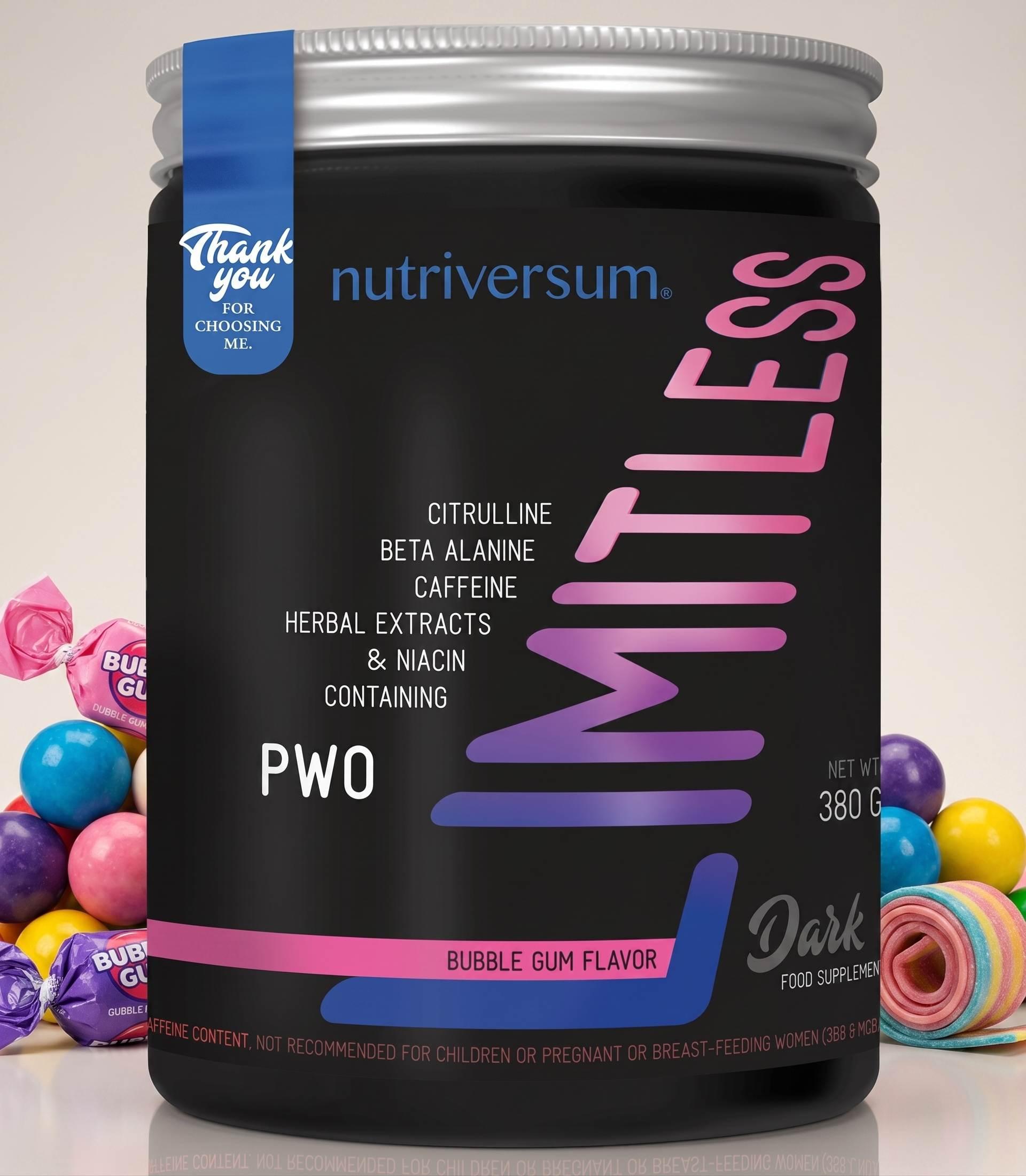 Nutriversum Limitless PWO Dark – Bubble Gum (380g)